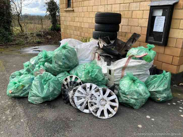 Ackleton residents carry out successful litter pick, with council help