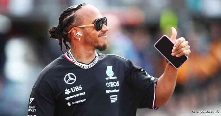 Lewis Hamilton reacts after going fastest in Monaco Grand Prix practice