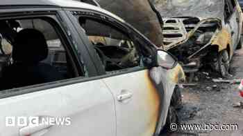 Eleven cars damaged by fire near Holywood exchange health club