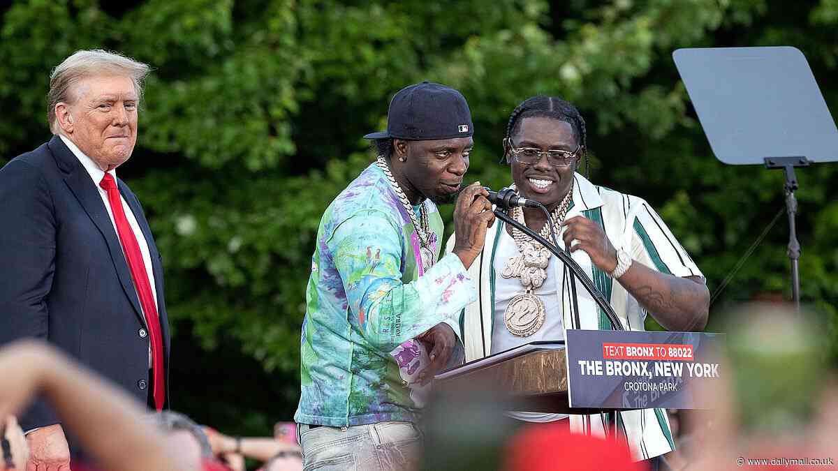 Drill rappers who Trump invited on stage at huge Bronx rally have been indicted over conspiracy to commit murder