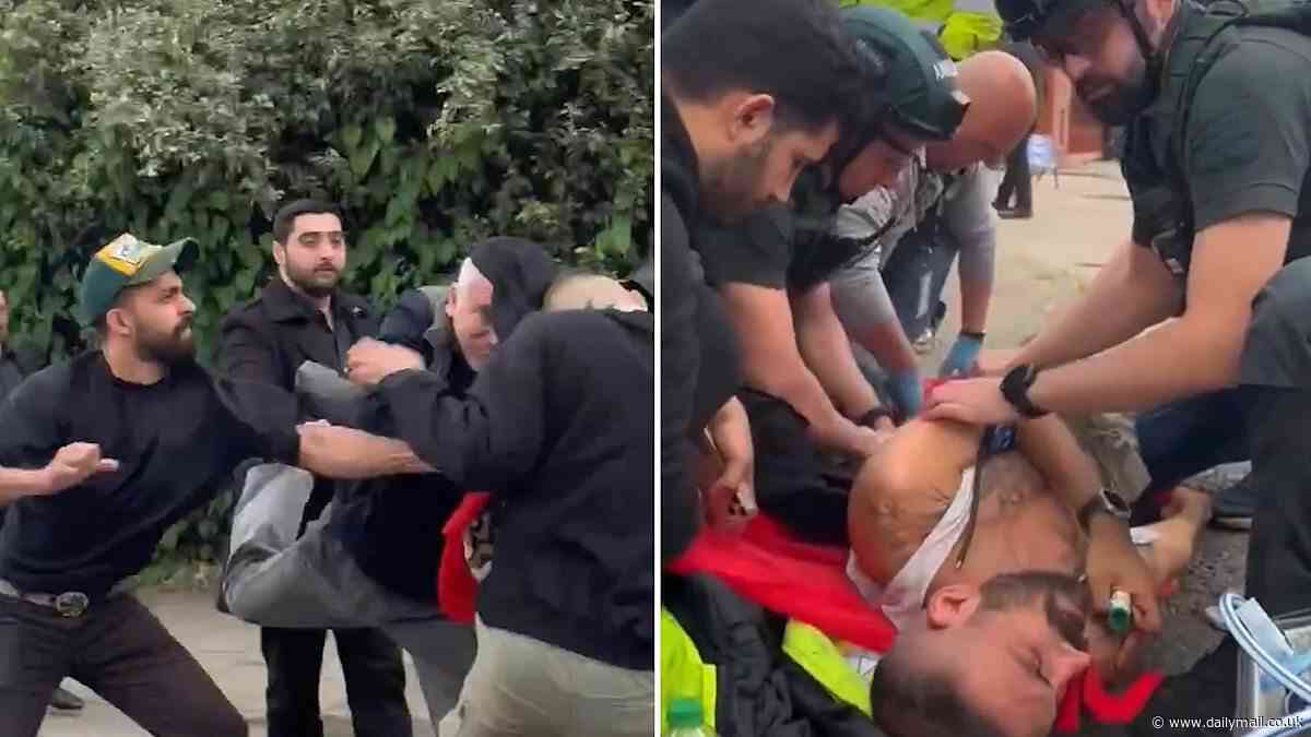 Four people injured and one arrested as Iranian government supporters and dissidents clash at event to mark the death of President Ebrahim Raisi in north London