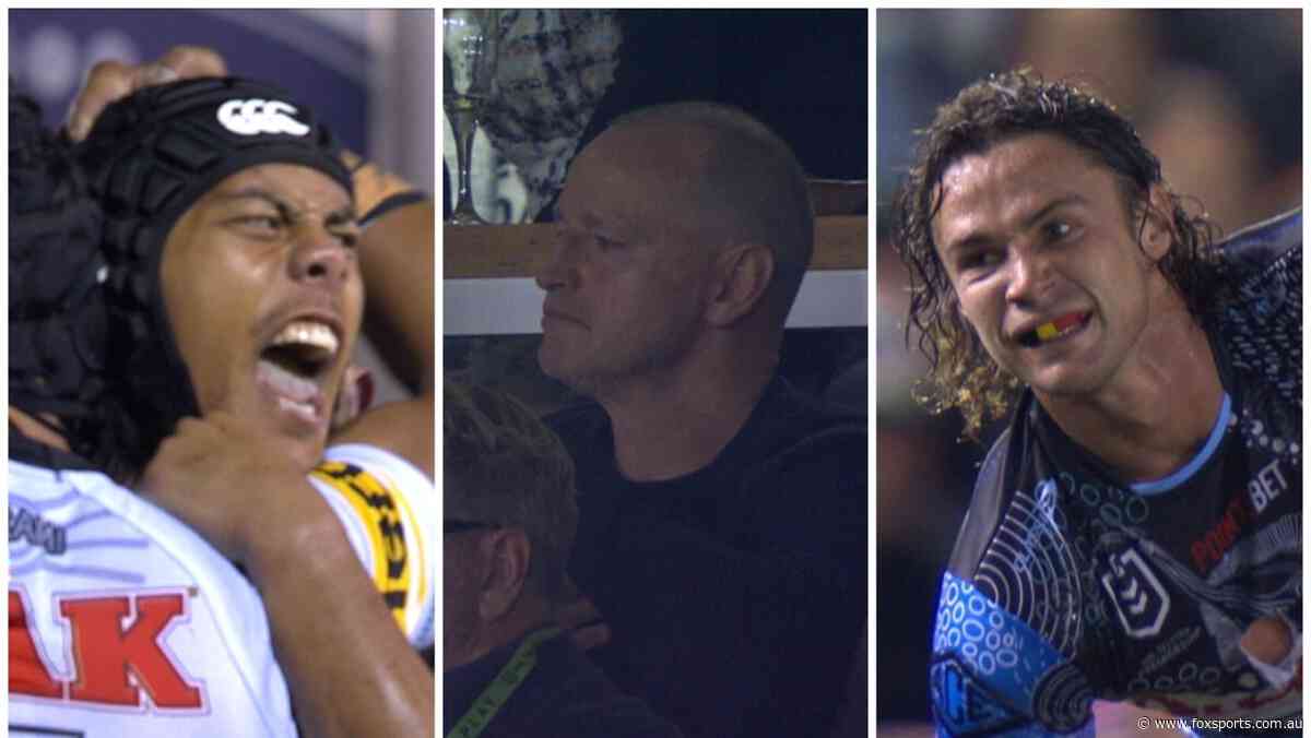 Madge ‘watching on’ as Panthers superstar explodes, Hynes goes off in Sharks smash-up — NRL LIVE