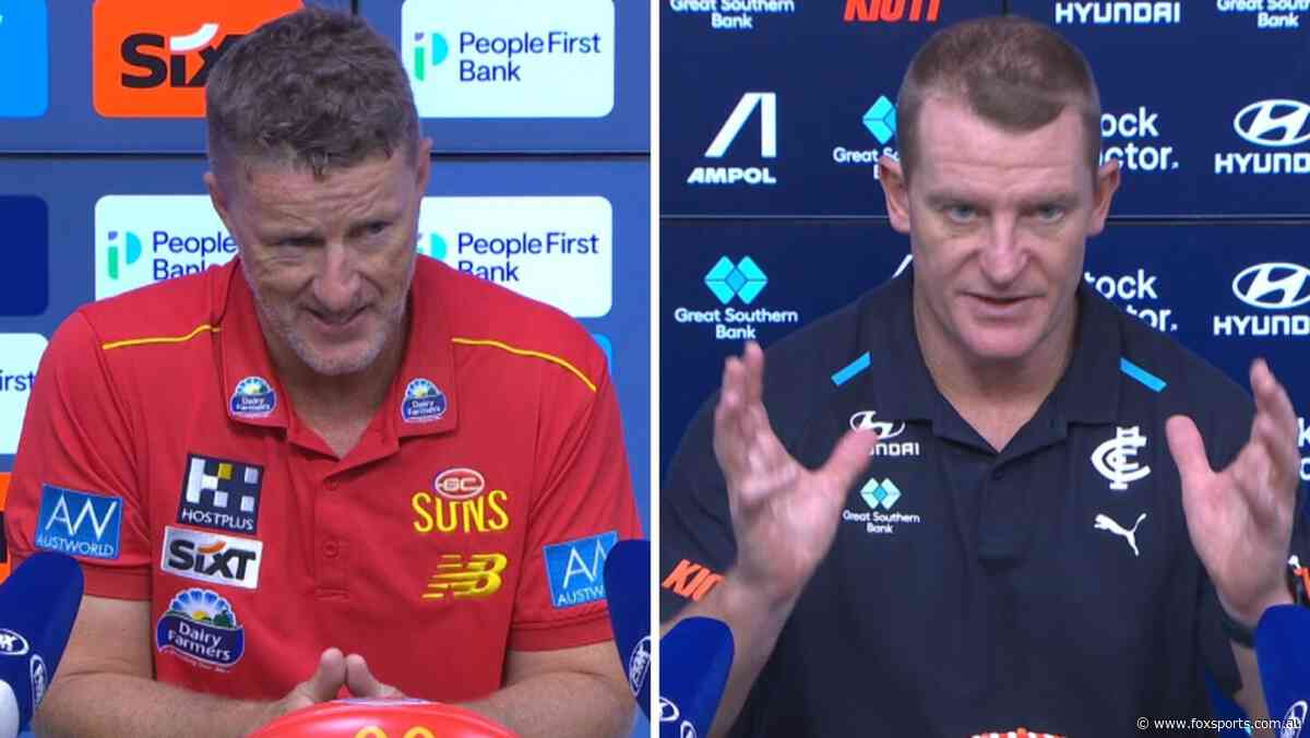 ‘Very, very dangerous’: Voss, Hardwick call out issue AFL ‘has to get on top of’