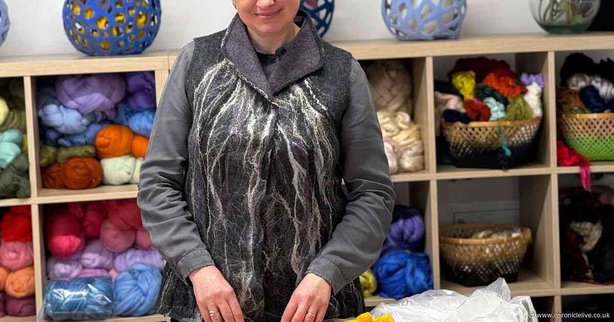 A Ukrainian textile artist who recovered from leukaemia is hosting her first solo exhibition