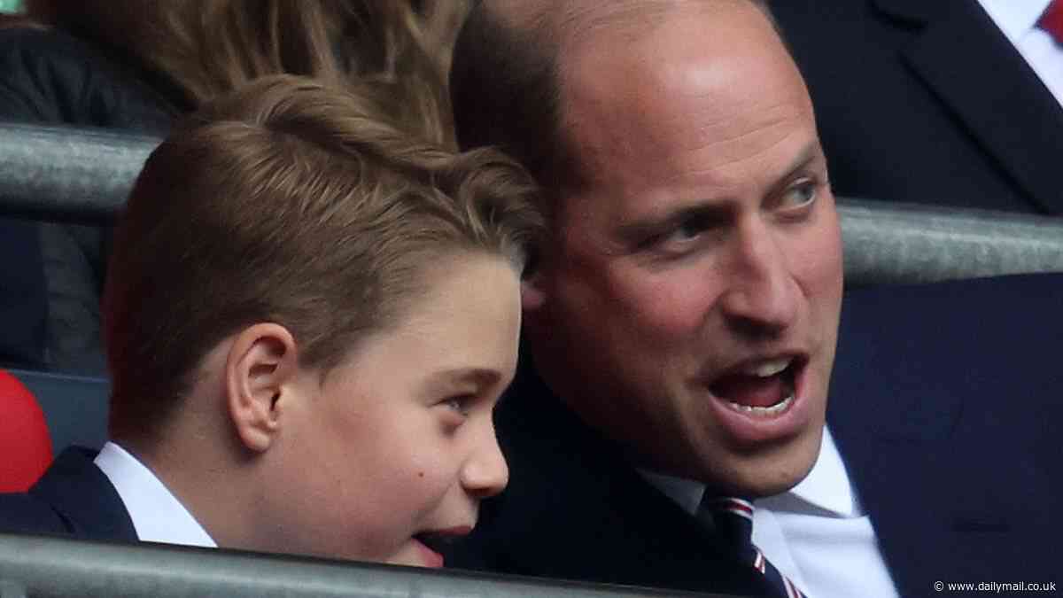 William takes eldest son George to Wembley for FA Cup final that Man Utd look set to win