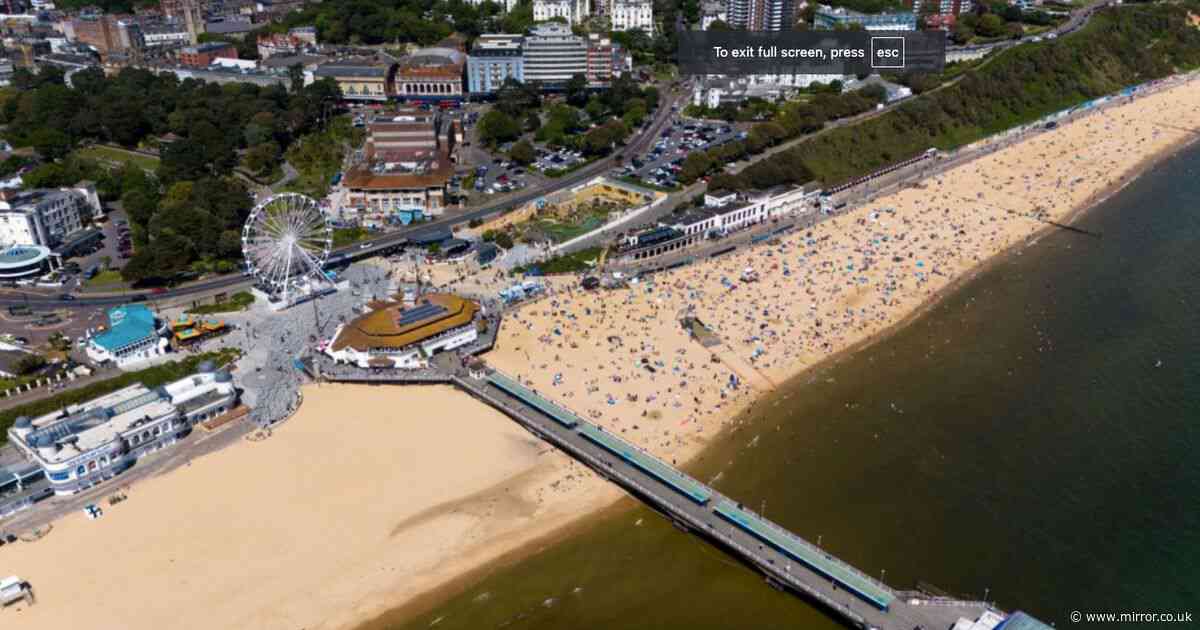 Brits pack out Bournemouth beach despite cordon and blood where woman was stabbed to death