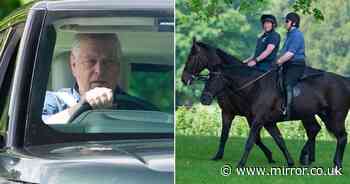Pensive Prince Andrew spotted riding horse after King vows royals will not distract from election