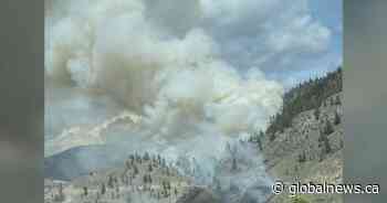 Wildfire burning out-of-control just north of Spences Bridge