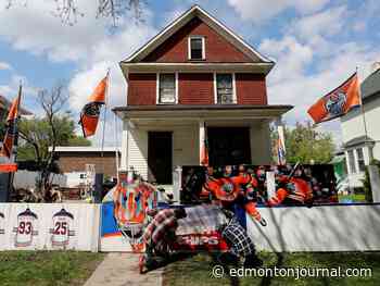 'Let's get it done boys': Oilers super fan decks out home for playoffs