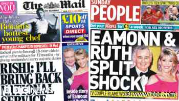 The Papers:  Eamonn and Ruth split and Sunak's national service pledge