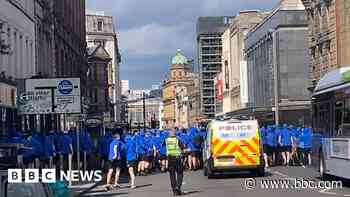 Police move on Rangers fans ahead of Celtic march