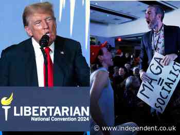 Trump furiously jeered as he taunts Libertarians for winning ‘3%’ in elections at their convention