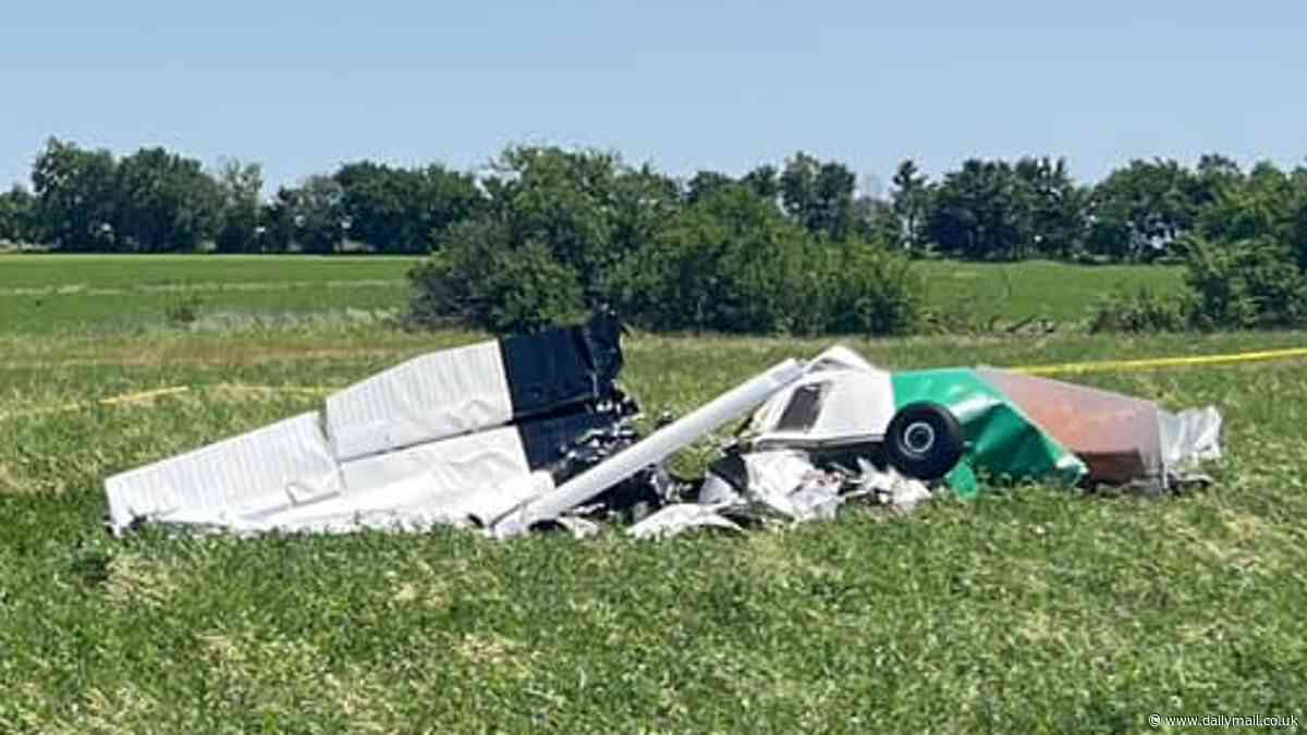 Pilot parachutes out of crashing plane, leaving six passengers to fend for themselves as aircraft went down