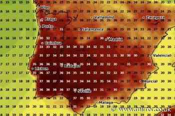 Brits travelling to Spain warned as temperatures set to hit 40C and weather maps turn dark red