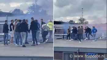 Bizarre beelden: supporters Spakenburg en IJsselmeervogels op de vuist op dak van supportershome