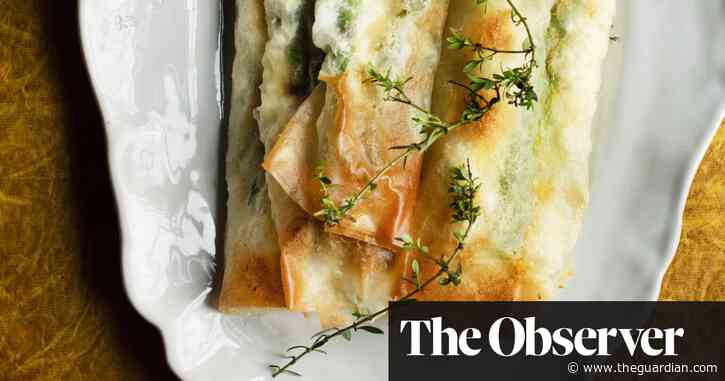Nigel Slater’s recipes for asparagus and feta rolls, and cream cheese and herb biscuits