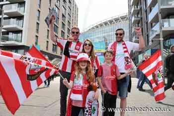 Saints supporters arrive at Wembley for playoff final