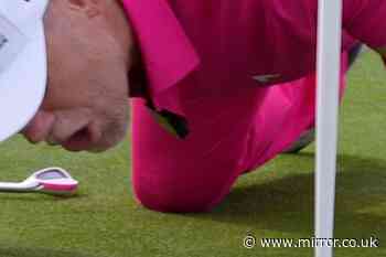 Bizarre moment Mike Tindall stops golf tournament to recreate famous Adam Sandler scene