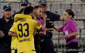 Watch: Referee Stephanie Frappart escorted from pitch by police after Greek Cup final fury