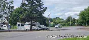 Hereford Leisure Centre car park closed as caravans arrive
