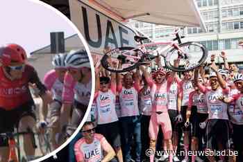 VIDEO. Dansende Tadej Pogacar en enthousiast UAE op de vingers getikt in de Giro wegens… te hoge snelheid