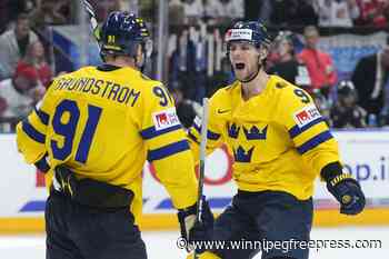 Grundstrom’s double powers Sweden past Canada 4-2 to win bronze at hockey worlds
