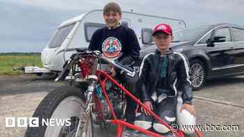 Friends, 11 and 10, set bike and sidecar record