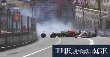 Sergio Perez wrecked in massive Monaco GP crash