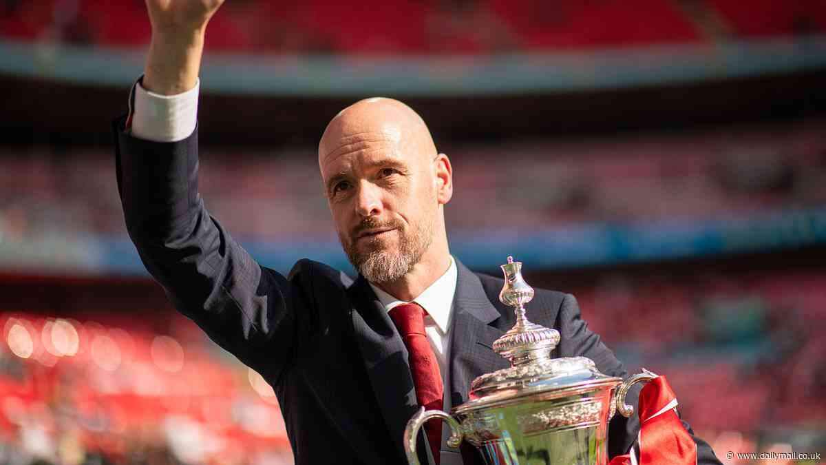 Erik ten Hag faces an anxious wait to discover whether his FA Cup victory will be enough to save his job at Man United... despite club chiefs holding talks with potential replacements