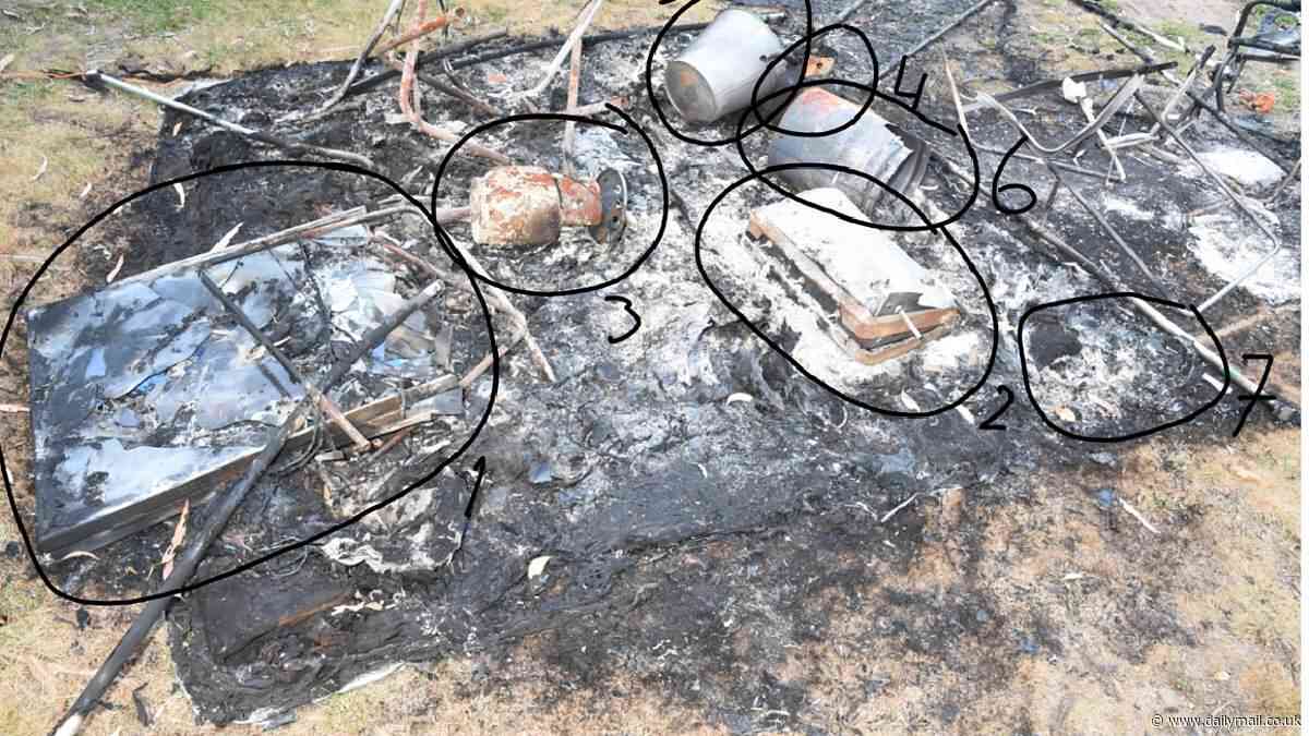 Just tiny scraps of bone were left of the elderly secret lovers allegedly murdered by former Jetstar pilot