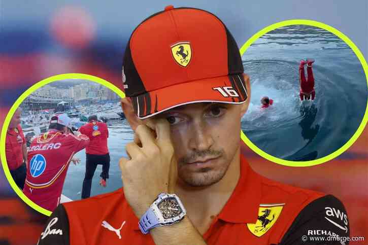 Ferrari Driver Charles Leclerc Dives Headfirst Into Monaco’s Port Hercules Wearing $300,000 Richard Mille