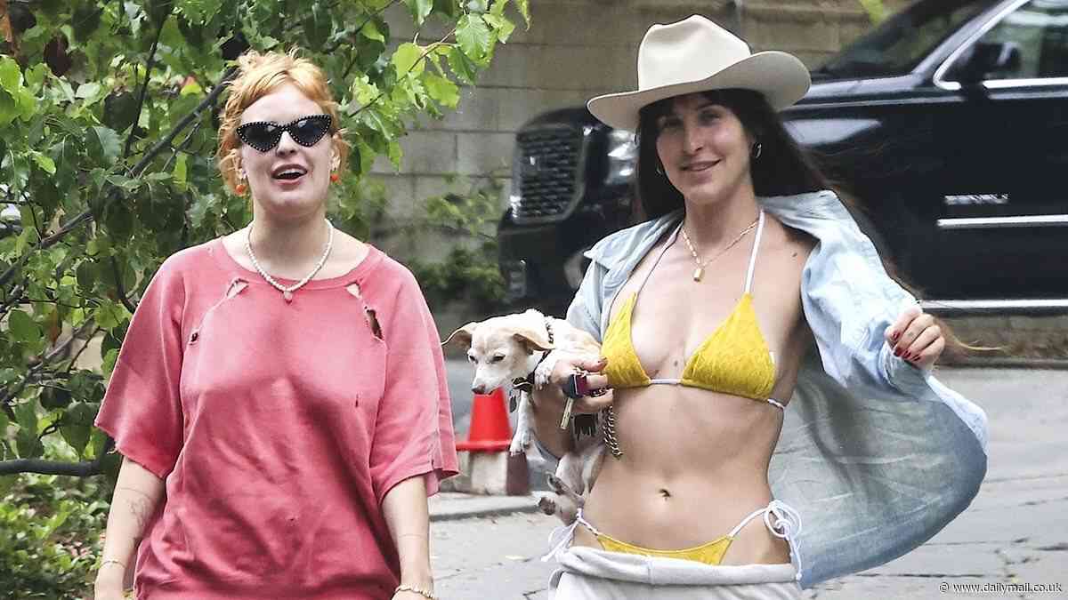 Scout Willis rocks yellow string bikini with sweats while stepping out with sister Tallulah in Los Angeles