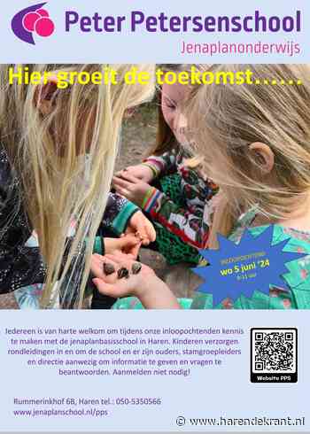 Advertentie: Open Dag Peter Petersenschool Haren 5 juni a.s.