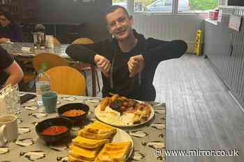 Man tries gut-busting breakfast challenge - but is roasted when 'after' photo is shared