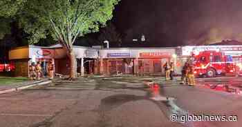 Firefighters investigate blaze at southeast Edmonton strip mall