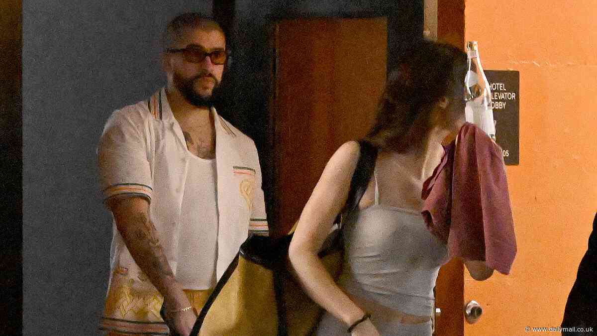 Kendall Jenner and Bad Bunny are seen exiting a Miami hotel together after a string of secret dates... as reunion rumours intensify after splitting 6 months ago
