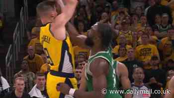 NBA fans FUME as Jaylen Brown avoids flagrant foul despite smacking TJ McConnell in the face before Celtics sweep Pacers