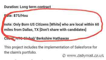 Technology company that sparked outrage with 'whites only' job advertisement reveals who is to blame