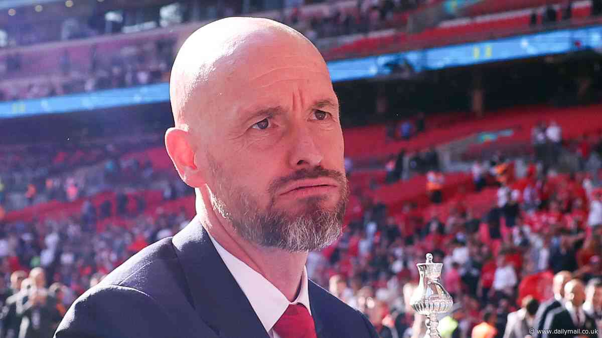 Erik ten Hag 'lost the plot' during Manchester United's abysmal season, claims Chris Sutton on It's All Kicking Off!... as Dutch coach waits to see if he'll be sacked despite FA Cup win