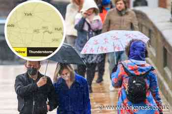 Met Office issue yellow warning for thunderstorms in York