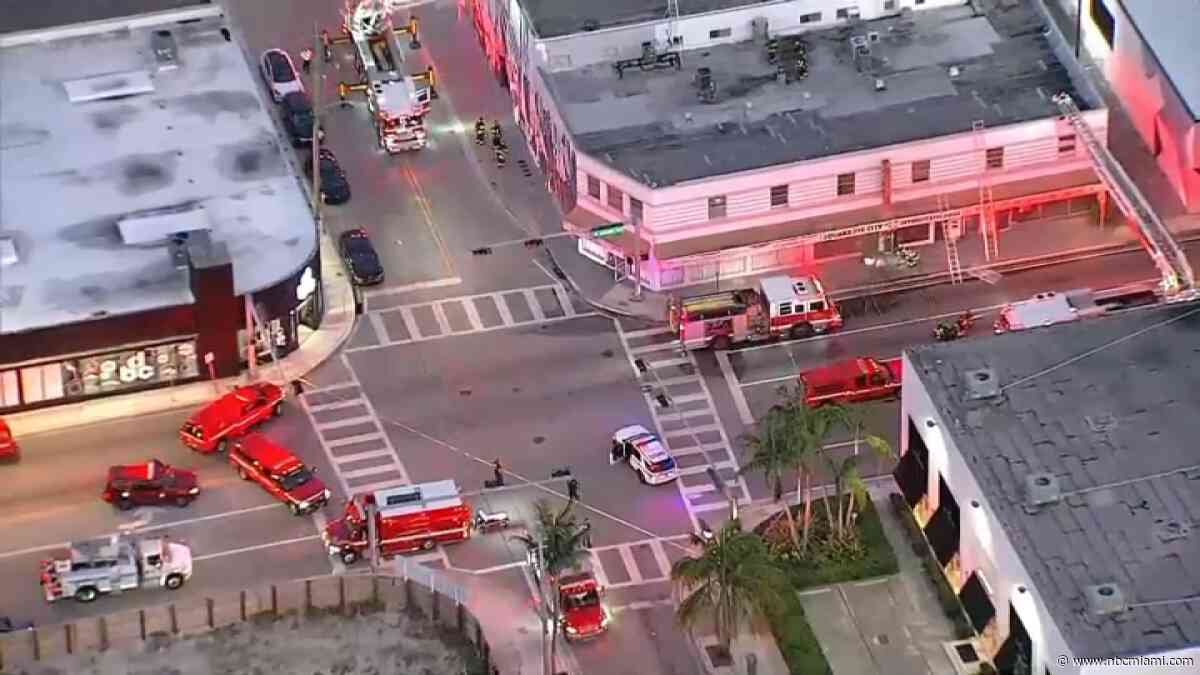 Fire on Miami building causes road closures