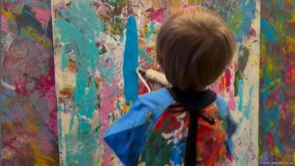 Pint-sized Picasso! German boy, two, becomes international artistic hit after selling his horse, cat and duck paintings for thousands
