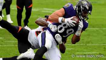 Ravens TE Andrews happy hip-drop tackle banned