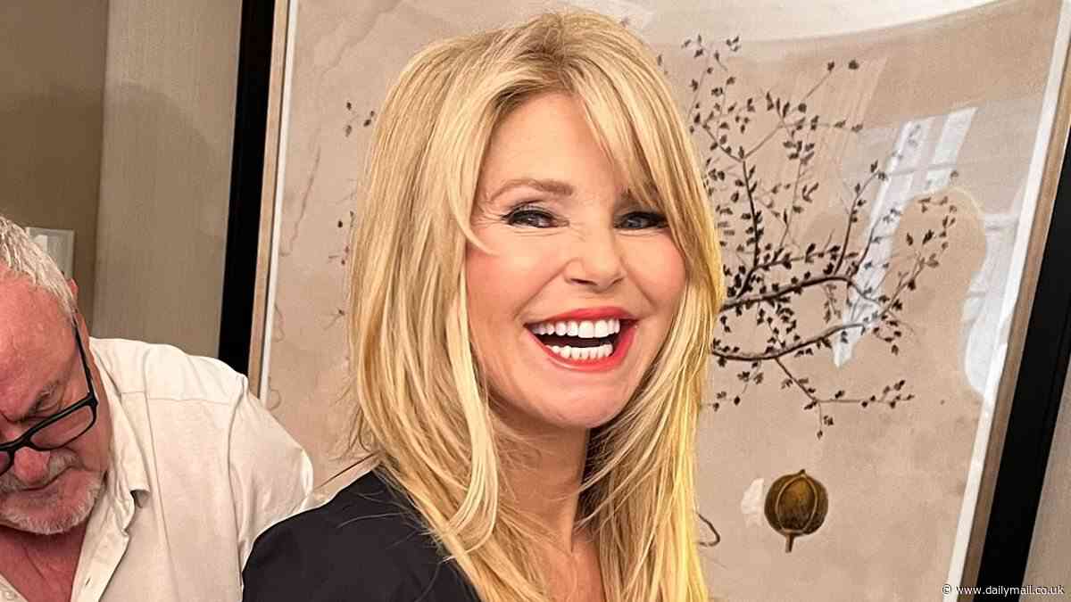 Christie Brinkley appears to go without UNDERWEAR as she flashes her backside while getting her dress repaired before Today Show segment