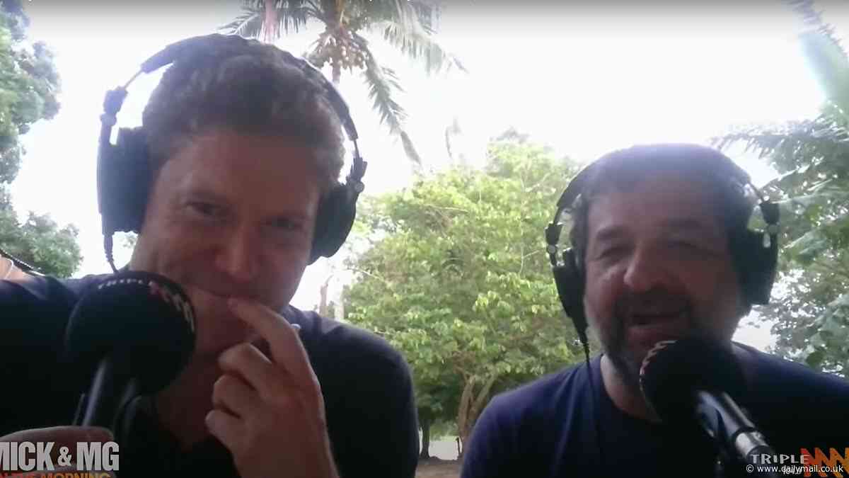 Mick Molloy resurfaces! Radio star turns up in COLOMBIA with Dr Chris Brown… as the unlikely duo's interview is interrupted by some very frisky chickens