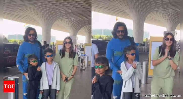 Riteish, Genelia's kids steal the show with their hairdo