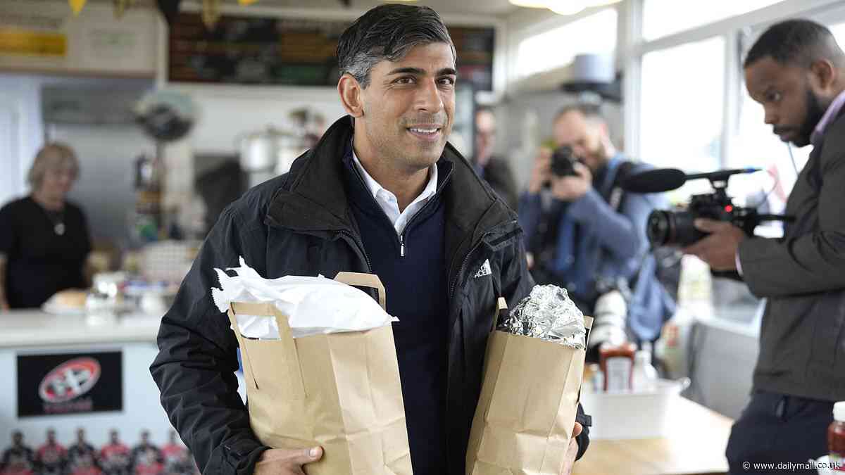 Rishi Sunak reveals he is in touch with Boris Johnson about election battle - as upbeat PM hands out bacon sandwiches on campaign trail in West Country despite poll showing Labour lead growing