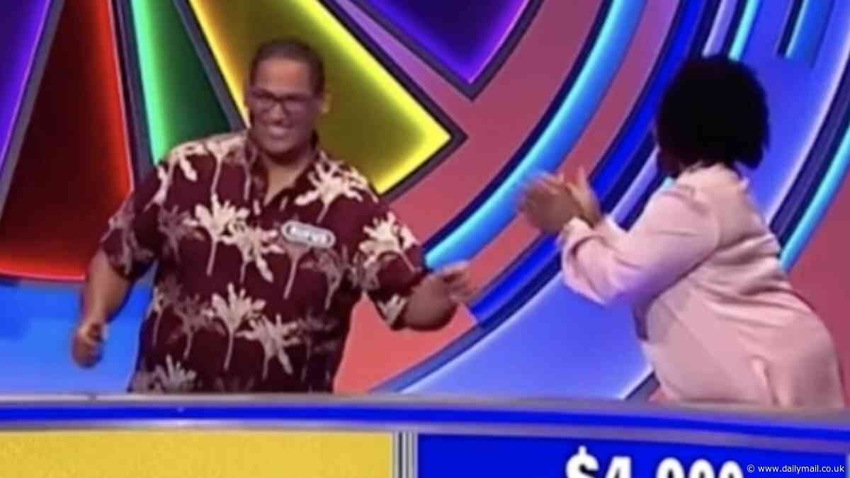 Embarrassing moment Wheel of Fortune contestants celebrate win with fist pumps without realizing they guessed the wrong answer
