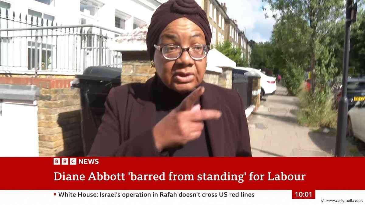 Diane Abbott breaks cover as Labour goes into meltdown over 'ban' on her standing at election: Keir Starmer branded 'disgraceful' as frontbencher Wes Streeting snaps during TV interview on veteran left-winger's fate
