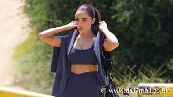 Olivia Culpo shows off her incredibly toned figure on a hike in LA ahead of her wedding to Christian McCaffrey